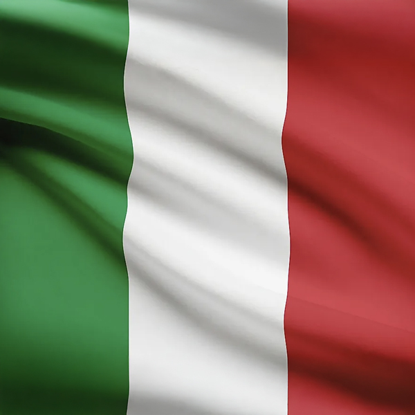 A flag with green white and red, the colours represent the italian flag.